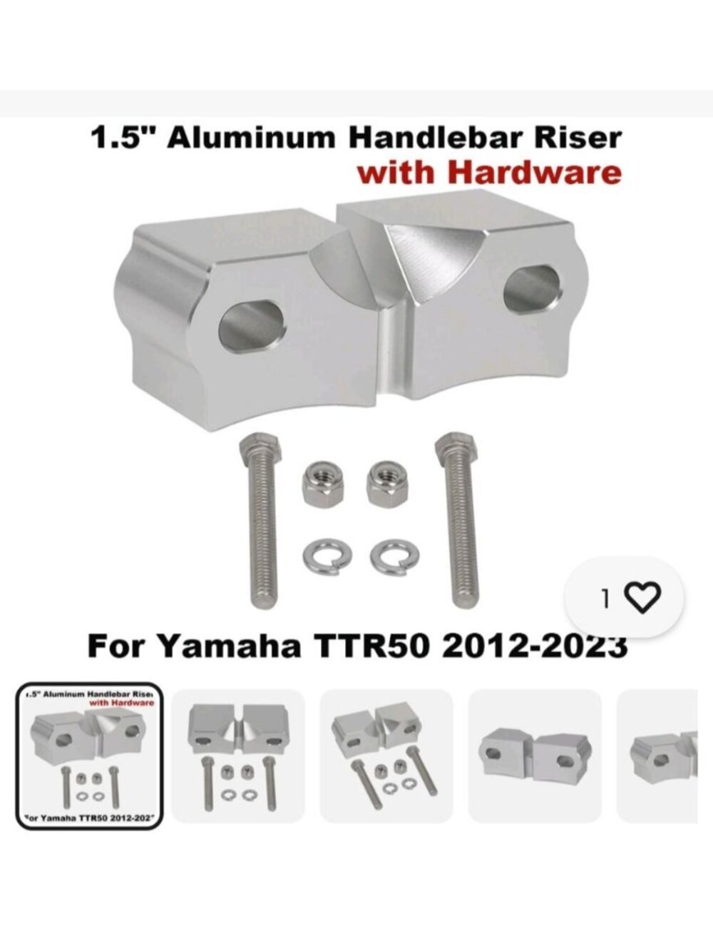1.5" Handlebar Riser For Yamaha TTR50 2012-2023 Aluminum Bar Riser W/ Hardware